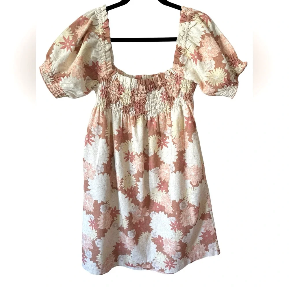 NWT FAHERTY Ramona Smocked Puff Sleeve Dress size M - Picture 5 of 12
